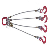 多来劲 0218 0804-06 四腿压制纤维芯钢丝绳索具 额载1.05T 使用长度6m 眼形吊钩带安全舌