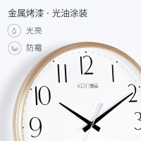 诚信达 康品静音石英电子液显示日历挂钟 金色 直径38CM