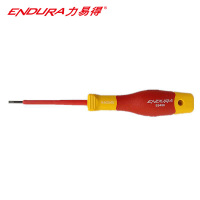力易得(ENDURA) VDE绝缘高压一字双色螺丝刀 耐压1000V 螺丝批改锥 3.0*100mm(2把)