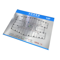 SCP企业定制 不锈钢消防疏散指示牌 SCP-3202 紧急逃生路线示意图30*25cm(单个起订)
