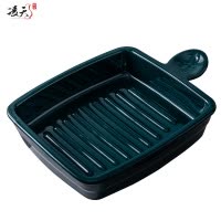 凌天 北欧水手带柄8.5英寸创意陶瓷烘焙焗饭网红情侣家用饭盘西餐早餐盘意面盘