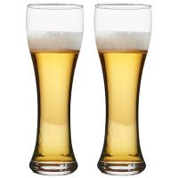 ocean进口无铅加厚透明玻璃高身啤酒杯小麦杯德国啤酒杯冷饮果汁冰饮杯475ML2只