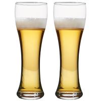 ocean进口无铅加厚透明玻璃高身啤酒杯小麦杯德国啤酒杯冷饮果汁冰饮杯475ML2只