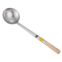 今创(jinchuang) 特厚砂光1.5厘10两不锈钢木柄炒勺加长柄勺子厨师炒勺汤勺炒菜勺水勺铲勺分菜勺