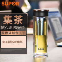 苏泊尔(SUPOR)集茶耐热玻璃杯KC33CK1双层高硼硅质感杯身水杯330ml