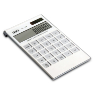 得力 1256 计算器时尚计算机 双电源大屏计算器 塑料水晶样式按键平板款式计算器