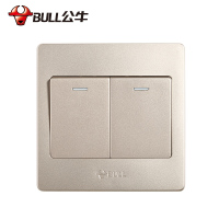 公牛（BULL） 开关插座二开两开双控双开双控面板墙壁开关G07K212Y(U6)香槟金 4个