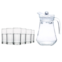 Ocean进口无铅玻璃杯凉水杯饮料杯子泡茶杯耐热水杯235ML六只送1.3L玻璃鸭嘴壶冷水壶