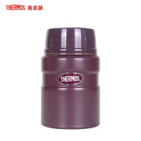 膳魔师(Thermos)高真空不锈钢焖烧罐焖粥便携保温饭盒附勺时尚食物罐TCLE-520S 520ML家用/办公/通用