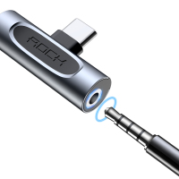 洛克(ROCK) Type-c耳机转接头 充电听歌二合一3.5mm音频转换器数据线 适用荣耀华为P30/mate20