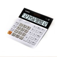 卡西欧(CASIO) DH-12-WE 中型 12位 双电源 超宽计算器 白色 专业计算系列