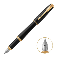 派克(PARKER)2016都市磨砂黑杆金夹墨水笔 钢 笔