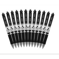 得力(deli) YC S01中性笔0.5mm弹簧头(黑)(12支)