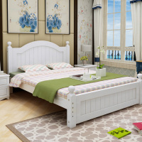 麦格尚 实木床FWSC001 简易全实木大床 欧式床 酒店卧室床 含床垫