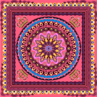 aurora B3-001H 丝巾 女王的花冠 53*53 100%桑蚕丝