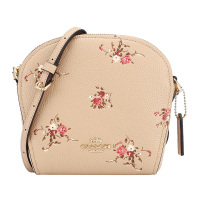 COACH 蔻驰 奢侈品 女士专柜款印花皮革配皮单肩斜挎马蹄包 55376 GDEQO