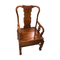 奇冠(QIGUAN) 榆木椅子 仿古实木卷书椅办公室太师椅