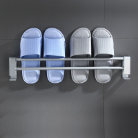 沐贝勒 免打孔太空铝拖鞋架浴室墙壁挂式家用洗手间置物架卫生间 卫浴置物架