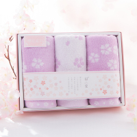 新款樱花三条毛巾礼盒纯棉柔软吸水儿童成人全棉毛巾