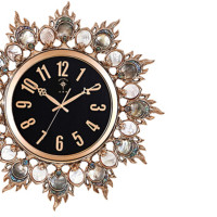 北极星(POLARIS) 天然黑蝶珍珠贝壳豪华玫瑰金装饰挂钟 121A