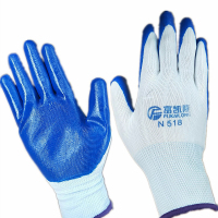 富凯隆 劳保手套 防滑丁晴十三针尼龙手套 N518蓝白色（单位：双）