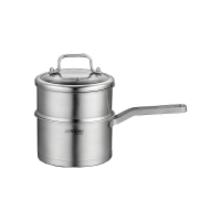 今创（jinchuang) 304不锈钢奶锅小蒸锅小汤锅煮奶锅热奶锅带蒸屉加厚复底锅具18cm贝尔蒸奶锅