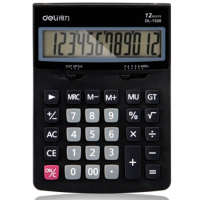 得力(deli)1520A办公计算器 桌面通用12位大屏幕 太阳能双电源计算机