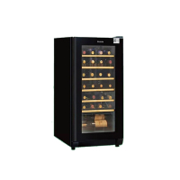 汇希特(Huixite) 108升多功能保鲜时尚黑色家用商用冰吧水果红酒茶叶饮料玻璃展示保鲜冷藏柜单门3层节能小冰箱