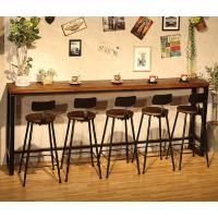 标灿办公家具美式复古实木吧台桌家用靠墙窄桌子餐厅桌子
