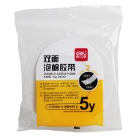 得力(deli)标准配件30412EVA泡棉双面胶带24mmX5yX2.5mm(白)5卷出售