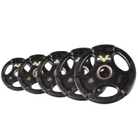 MDBuddy摩登杠铃片包胶杠铃片三孔手抓奥杆大孔片 采用优质橡胶 20KG 2片