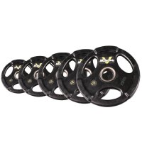 MDBuddy摩登杠铃片包胶杠铃片三孔手抓奥杆大孔片 采用优质橡胶 5KG 2片