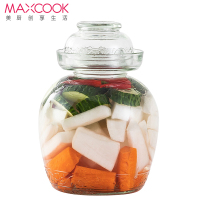 美厨（maxcook）玻璃泡菜坛子 加厚玻璃瓶密封罐泡酒瓶玻璃储物罐 咸菜酸菜罐腌菜罐酵素桶 5斤装MCX975