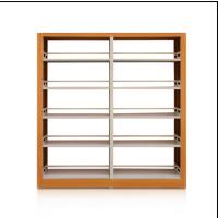 标灿办公家具木护板双柱双面书架展示架多层置物架多功能家用书架