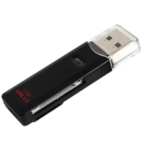 [规格:usb3.0 60*17*8.5mm]读卡器 迷你二合一高速 万能读卡器川 宇tf卡sd卡多功能读卡器C396