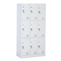 鑫虎威 钢制九门更衣柜员工柜铁皮储物柜健身房宿舍浴室存包柜职工带锁寄存柜