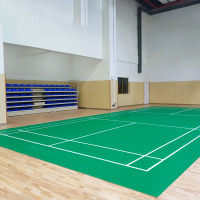 晟和 羽毛球场地地胶PVC地板地地胶室内防滑 绿色(七包服务)