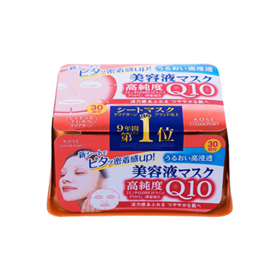 KOSÉ 高丝 Q10提拉精华素紧致保湿滋润面膜 30片/盒日本原装进口