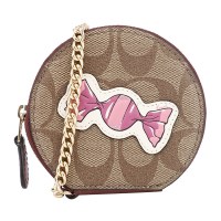 COACH 蔻驰 奢侈品 欧美时尚女斜挎包简约印花人造革卡包钥匙包