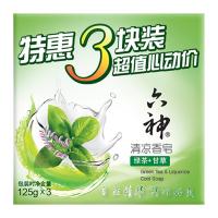 J 六神(绿茶+甘草)清凉香皂三块装125g*3