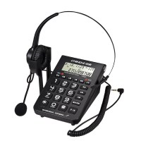 中诺(CHINO-E)C282固定电话机座机耳麦电话适用于话务员客服呼叫中心 黑色