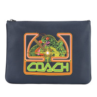 COACH 蔻驰 奢侈品 欧美时尚商务男士手拿包黑色皮革大号手包