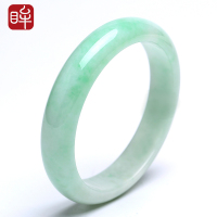 印象眸 A货宽边翡翠手镯 翡翠圆条玉石手镯 多口径可选