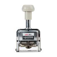 得力(deli)7510 十位自动号码机 白 多功能手动编号页码印章 银行公司财务数字日期标码机 合同编码打码器 1台装