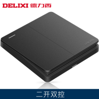 J德力西(DELIXI)开关插座暗装灰黑色 空白面板 单个装
