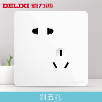 J德力西(DELIXI)CD821白 斜五孔 开关插座面板 单个装