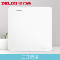 J德力西(DELIXI)CD821白 二开双控 开关插座面板 单个装