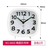 得力（deli）8800 时尚简儿童闹钟 静音懒人迷你闹钟 白色