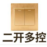 J德力西(DELIXI)CD760拉丝金 二开多控 开关插座面板 单个装