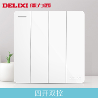 J德力西(DELIXI)CD821白 四开双控 开关插座面板 单个装